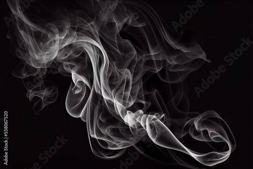 smoke texture on black background. generative ai