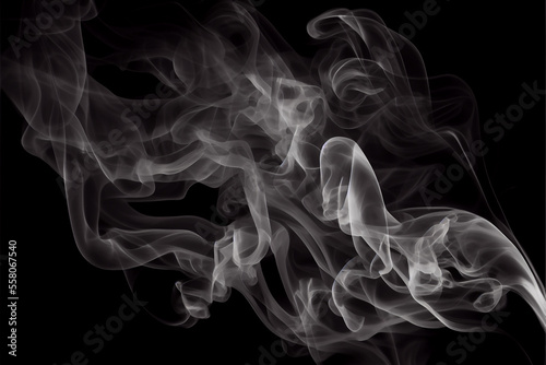 smoke texture on black background. generative ai