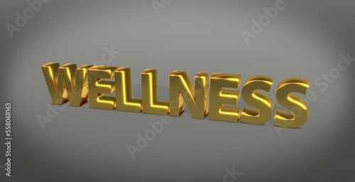 Wellness, Zeichen, Schrift, 3d, gold, silber