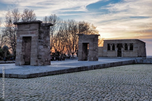 debod egyptian temple in madrid photo