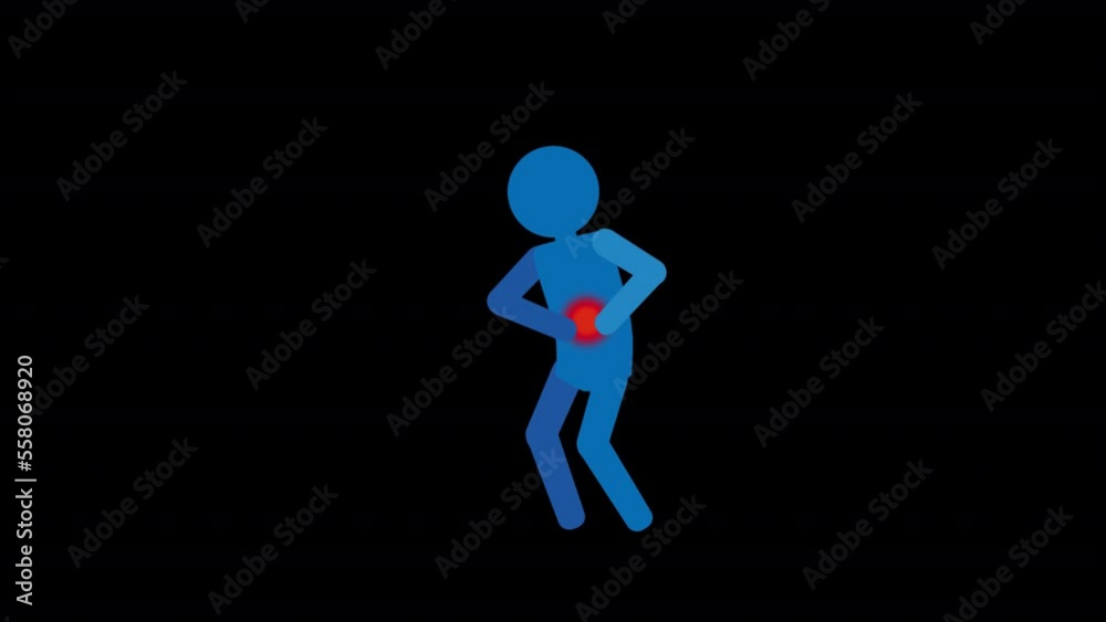 Pictogram of a person with a painful stomach Loop video with alpha channel
Pictogram of a person with a painful stomach Loop video with alpha channel