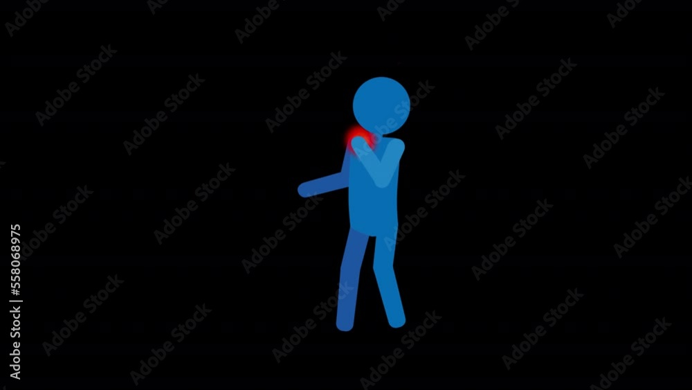 Pictogram of a person with a painful shoulder Loop video with alpha channel
Pictogram of a person with a painful shoulder Loop video with alpha channel