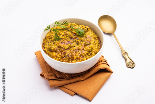 Millet Khichdi or bajra khichadi is a one pot healthy and protein rich gluten-free Indian meal photo