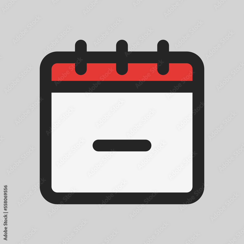 Delete schedule icon in filled line style, use for website mobile app presentation Delete schedule icon in filled line style, use for website mobile app presentation
