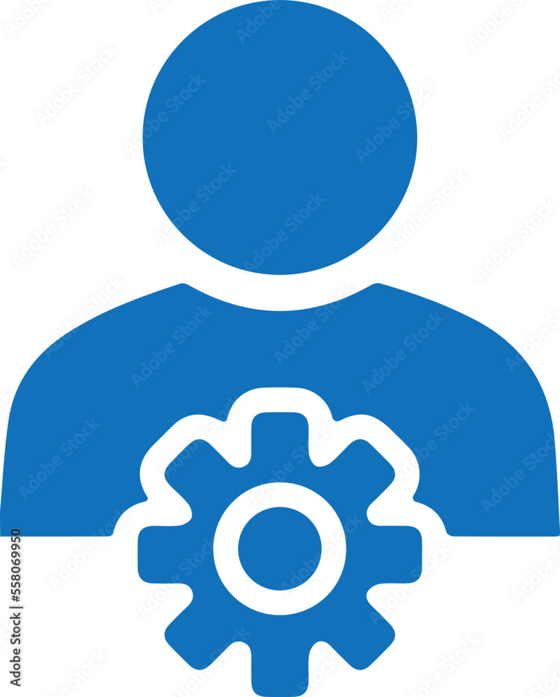 Management icon, business management icon blue vector Management icon, business management icon blue vector