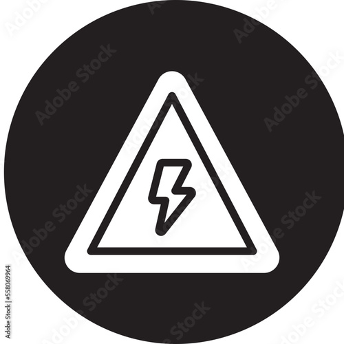 electric danger sign glyph icon