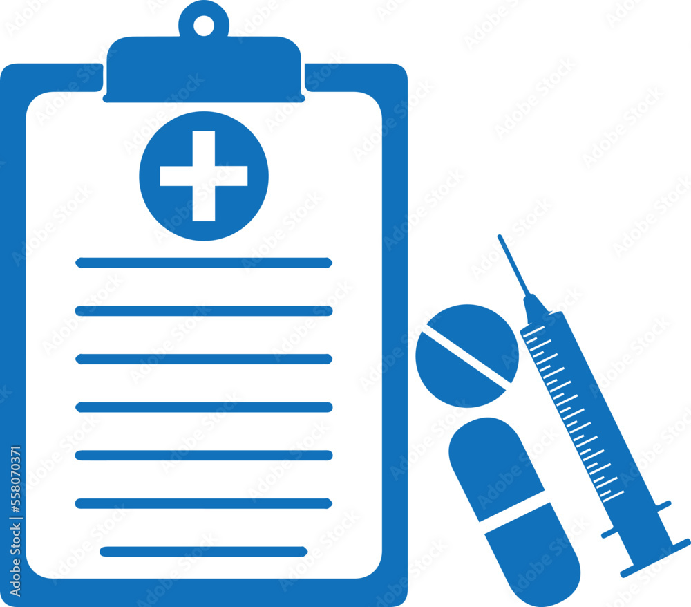 Fototapeta premium Medical icon, medicine icon blue vector