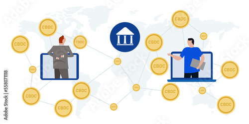 CBDC Central Bank Digital Currency online money block chain crypto cyber transaction