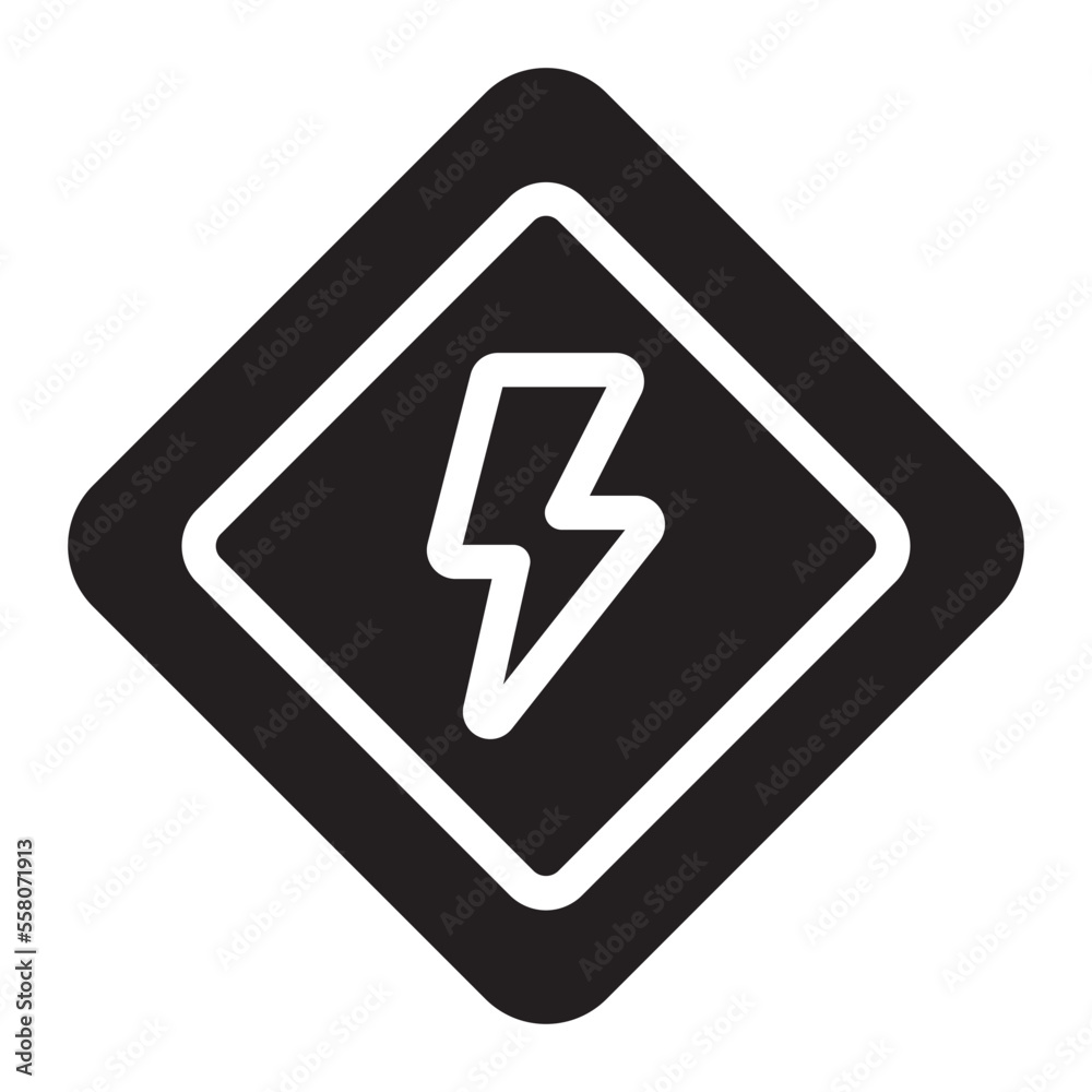 warning sign glyph icon