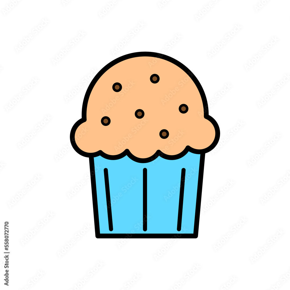 cartoon cupcake icon. Sweet food. Vector illustration. Stock image. cartoon cupcake icon. Sweet food. Vector illustration. Stock image.