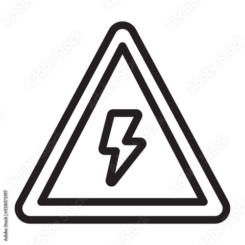 electric danger sign line icon