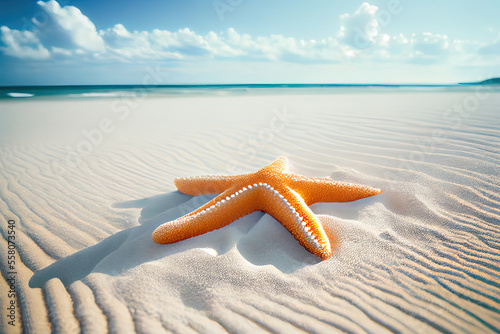 Starfish on the Beach with copy space photo