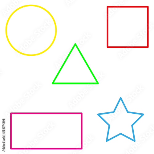 colored geometric shapes frames. Trendy design. Geometric shape. Vector illustration. Stock image.