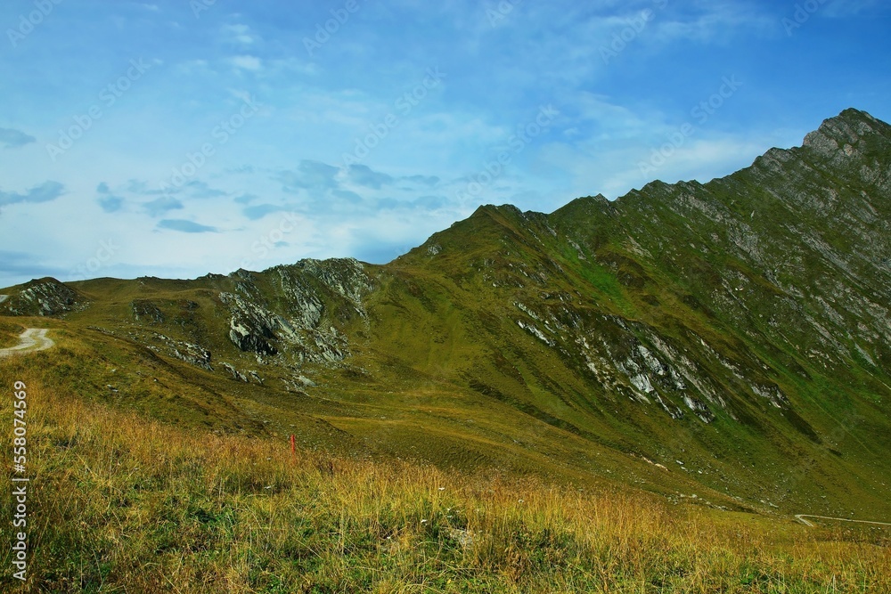 Austrian Alps - view of the peak of Hornspitze from the Tuxerjoch trail