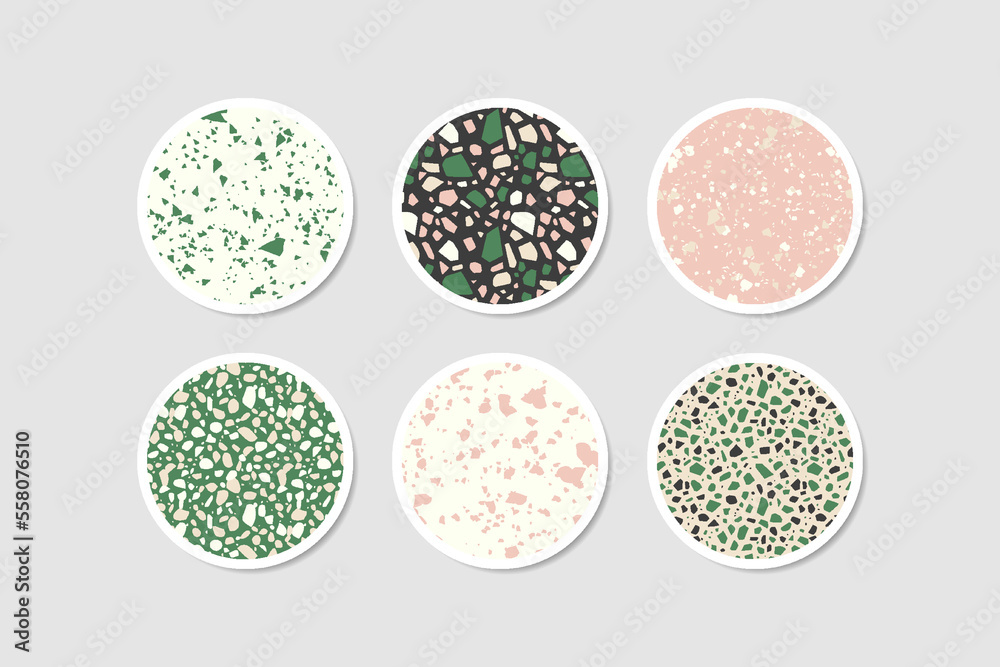 Social media highlight story cover. Terrazzo abstract design
