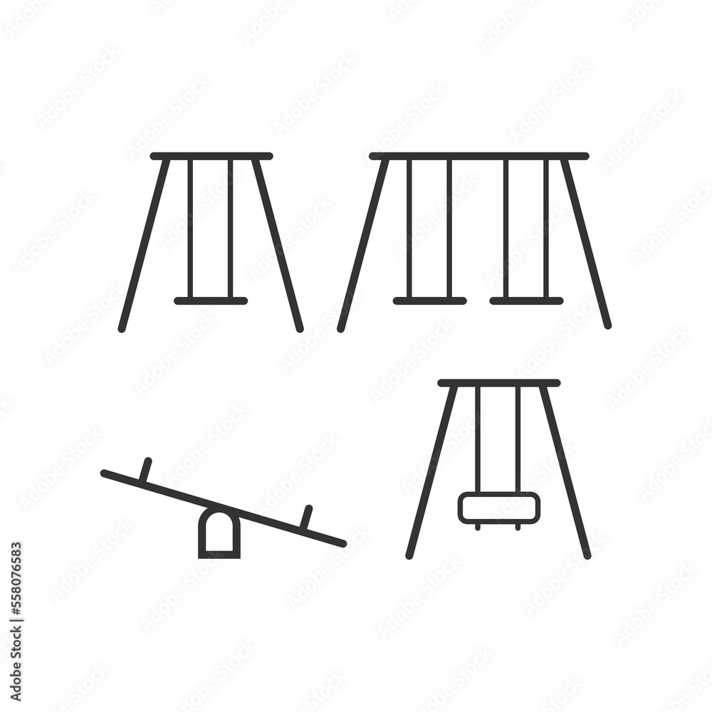 Swing icon. Playground activity set line vector ilustration.