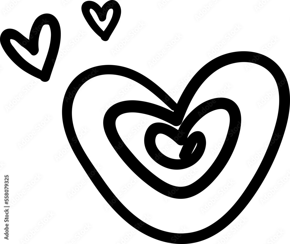 Valentine Cute Doodle Heart Outline Hand Drawn Valentine Cute Doodle Heart Outline Hand Drawn