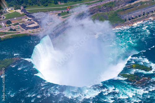 Horeshoe falls Niagra, Canada from the air photo