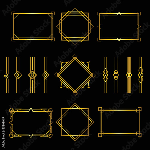 Set of gold frames