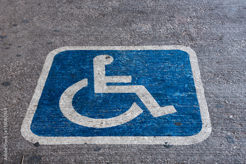 Sign showing the area for serving the disabled