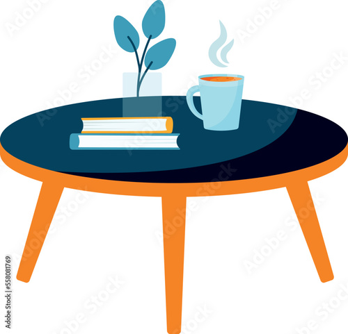 Isolated color round coffee table