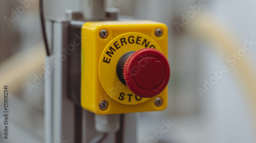 Yellow emergency button factory indoor