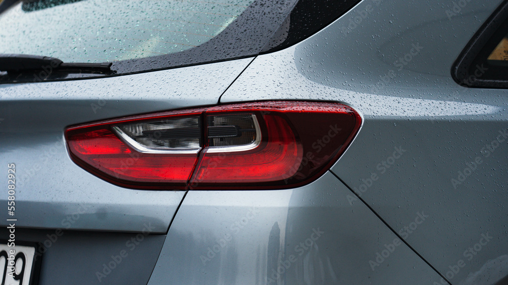 Modern Car Front Light Closeup