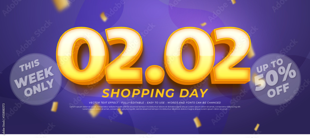 Awesome banner 02.02 shopping day template design