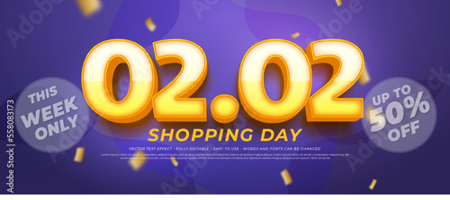 Awesome banner 02.02 shopping day template design