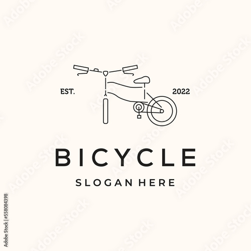 bicycle line art logo vector minimalist illustration design  bike symbol design