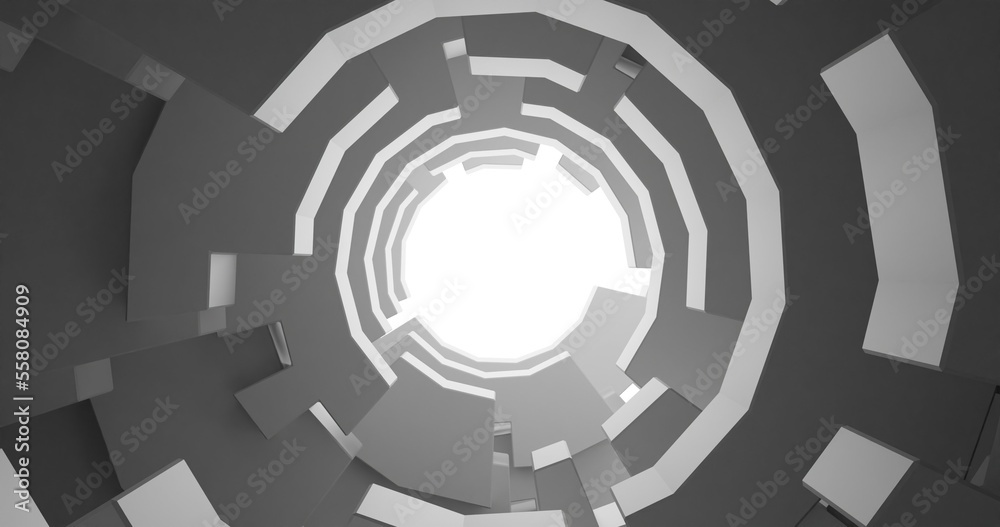 abstract 3d background with circles infinite technology tunnel abstract 3d background with circles infinite technology tunnel