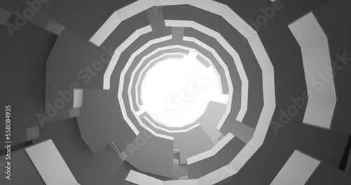 abstract 3d background with circles infinite technology tunnel