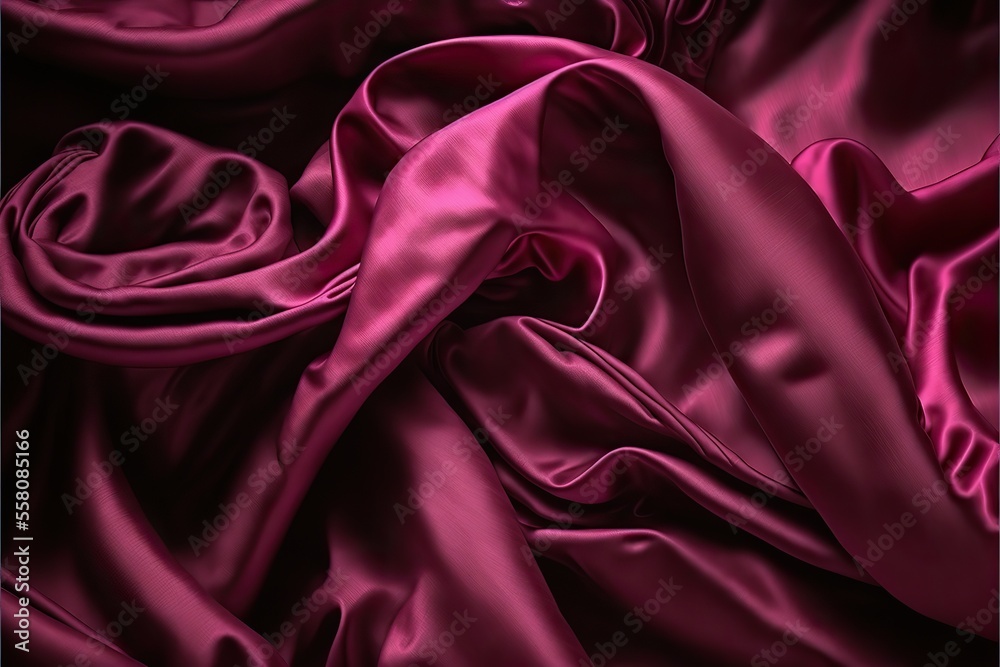 Obraz premium Viva magenta silk background. Generative ai.