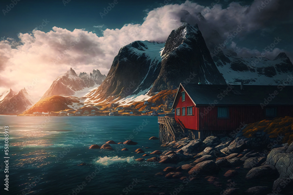Views from around the Lofoten Islands in Norway - obrazy, fototapety, plakaty 