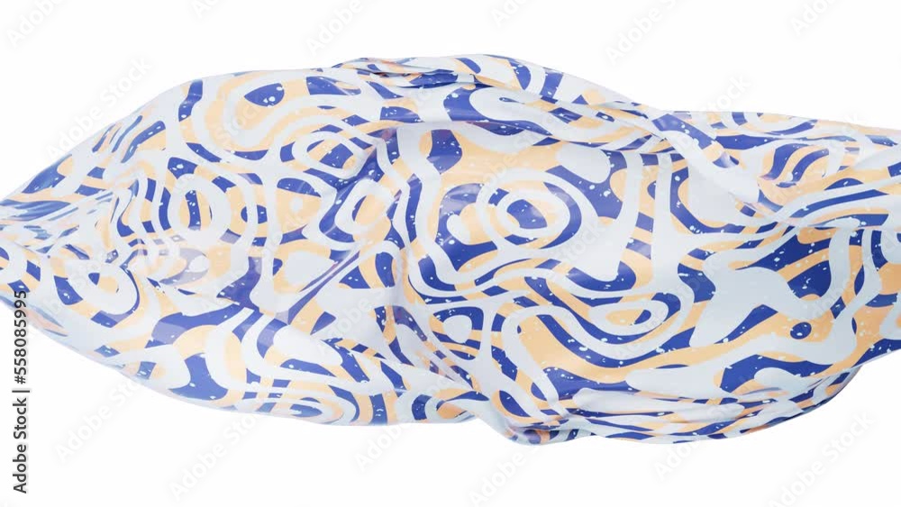 Flowing cloth with abstract wave pattern with alpha channel, 3d rendering. Flowing cloth with abstract wave pattern with alpha channel, 3d rendering.