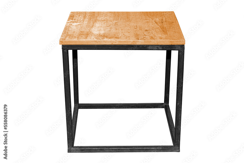 Small table wooden flat steel legs Small table wooden flat steel legs