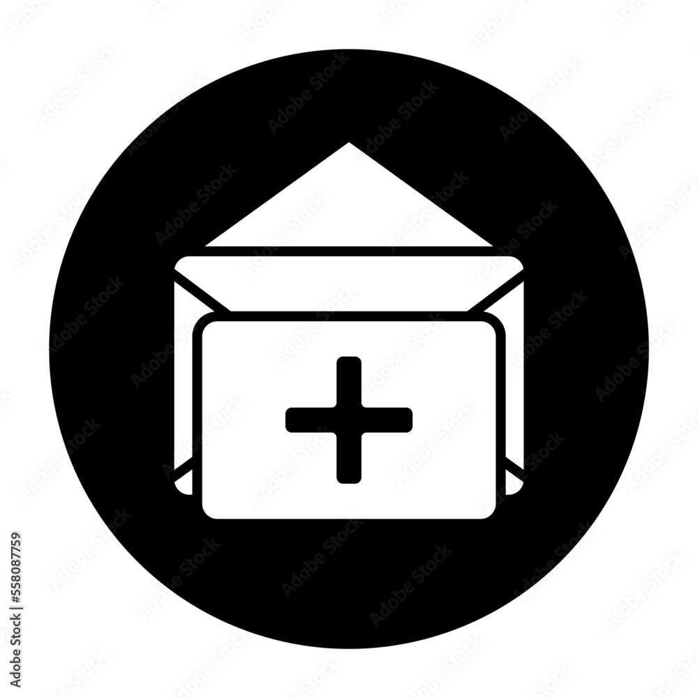 Obraz premium medical report cyrcular glyph icon