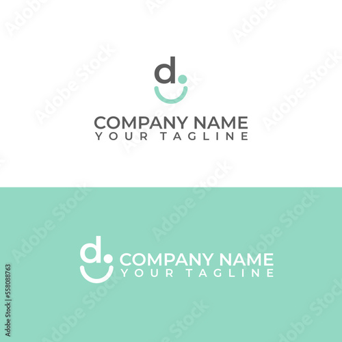 Letter d and i vector logo with smile concept.