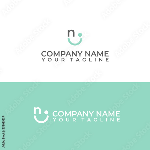 Letter n and i vector logo with smile concept.
