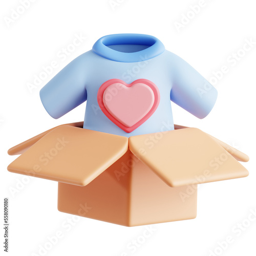 3d clothes donation icon