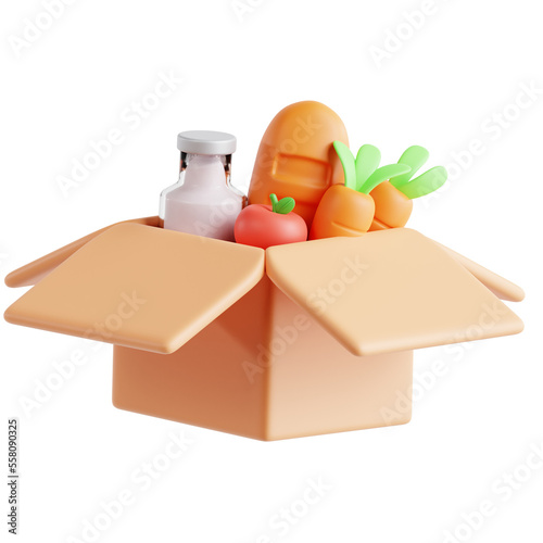 3d food donation icon