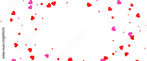 happy valentines day cute red hearts background love and romantic - Colorful hearts frame on a transparent background with With an empty space in the middle to place your design