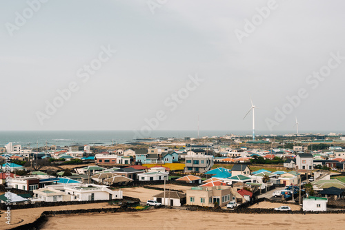 Obraz na płótnie Jeju island Gujwa-eup seaside village view in Korea w salonie