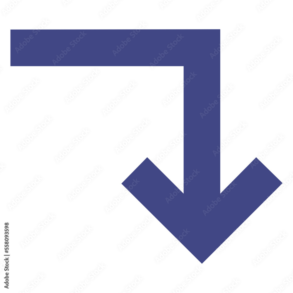 turn down purple arrow icon