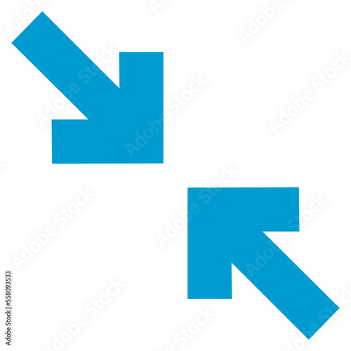 downsize blue arrows icon