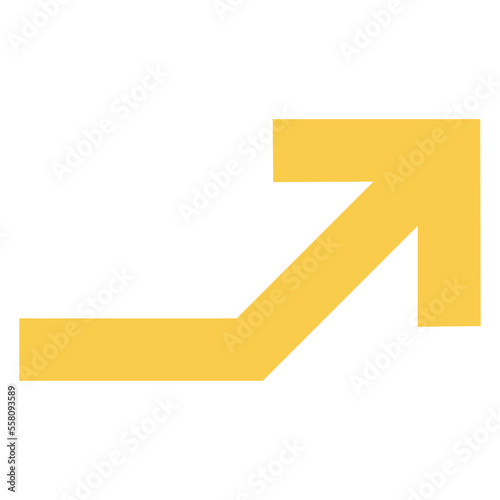 upper right yellow arrow icon