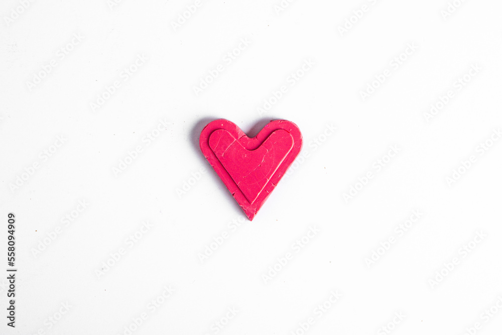 Love hearts on wooden texture background. Valentine’s day card concept. Heart for Valentine’s Day Background.
