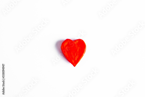 Love hearts on wooden texture background. Valentine   s day card concept. Heart for Valentine   s Day Background.