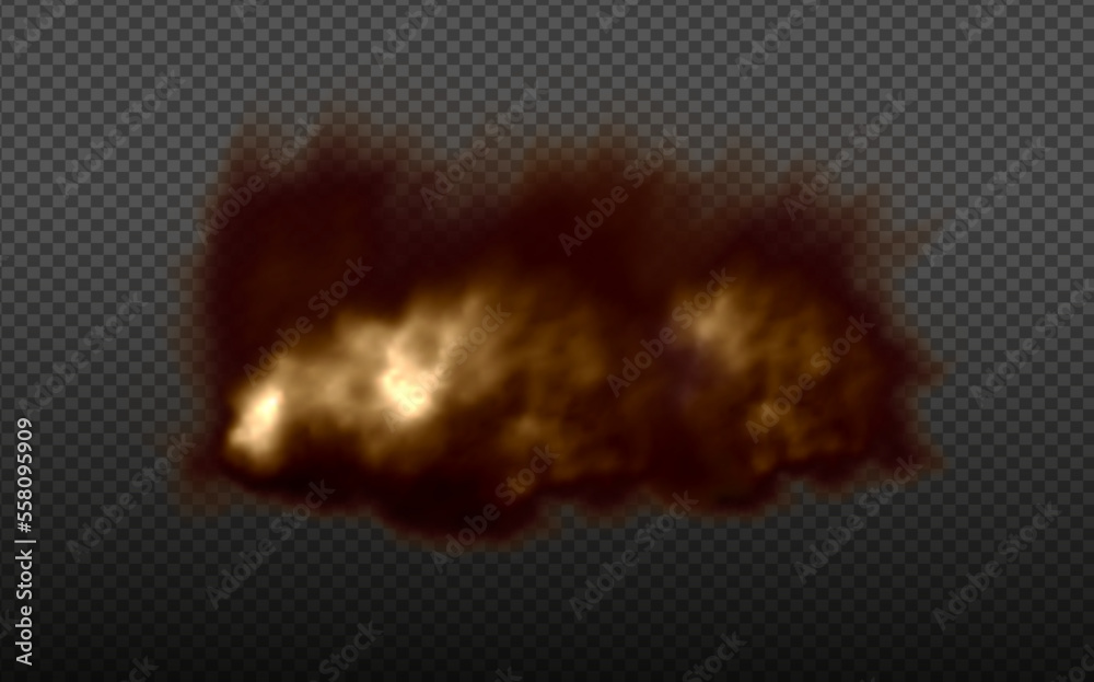 Realistic vector isolated on transparent background. Dust cloud with ...