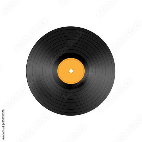 Obraz na płótnie Realistic vinyl record. Vector, record for gramophone. Classic vinyl record for music. Editable isolated object w salonie